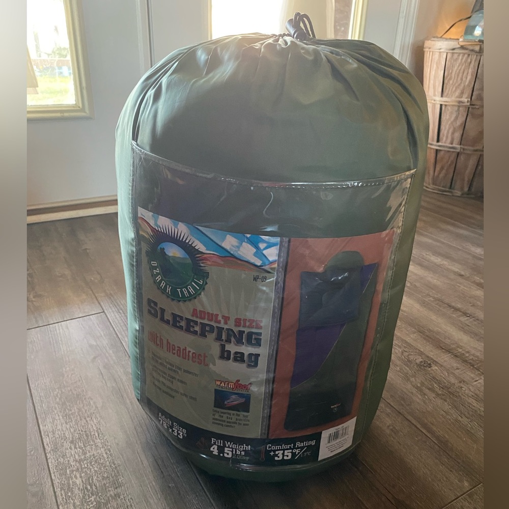 Ozark Trail Seeping Bag with Headrest | 78” x 33” | never used